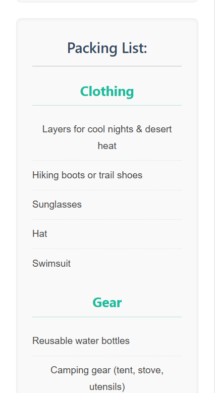Sample Packing List PDF